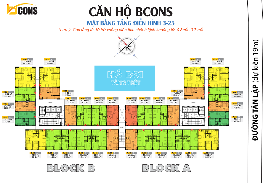 mặt bằng căn hộ Bcons Miền Đông