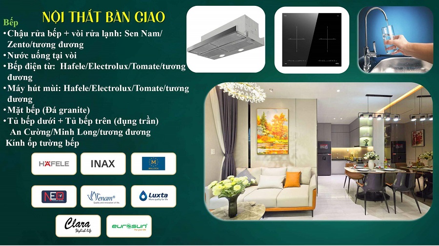 Bảng nguyên vật liệu căn hộ Bcons Emerald