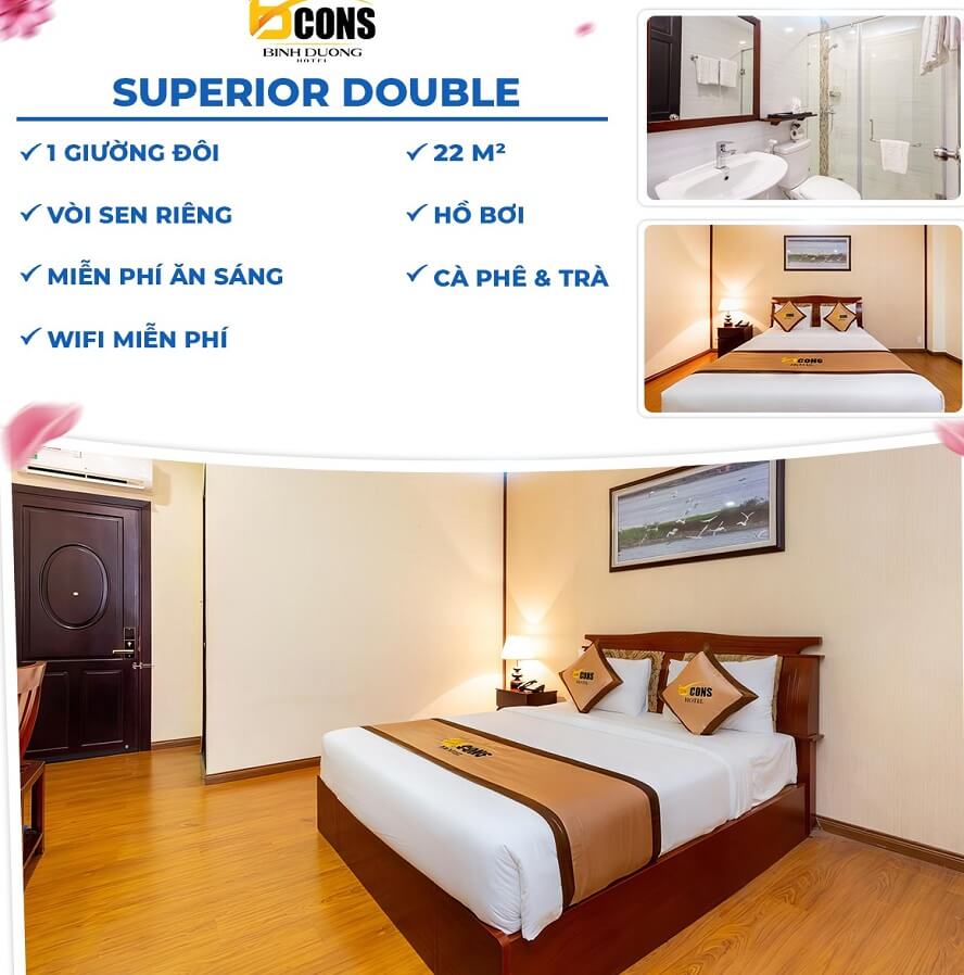 Superior Giường Đôi Bcons Bình Dương Hotel