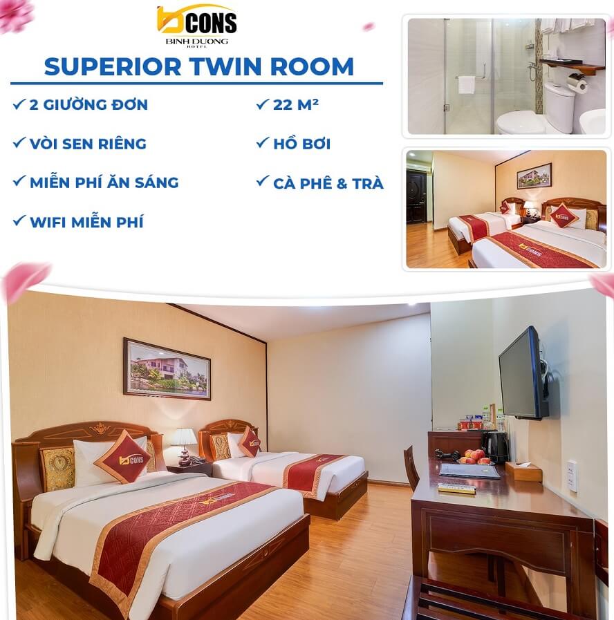 Giường Đôi Bcons Hotel Bình Dương