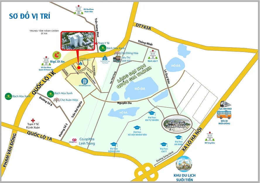 Vị trí dự án Bcons Green View