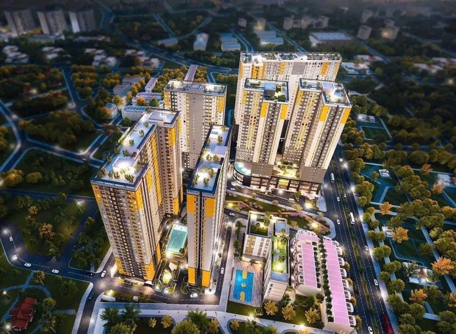 Phối cảnh Bcons Emerald trong khu căn hộ Bcons City